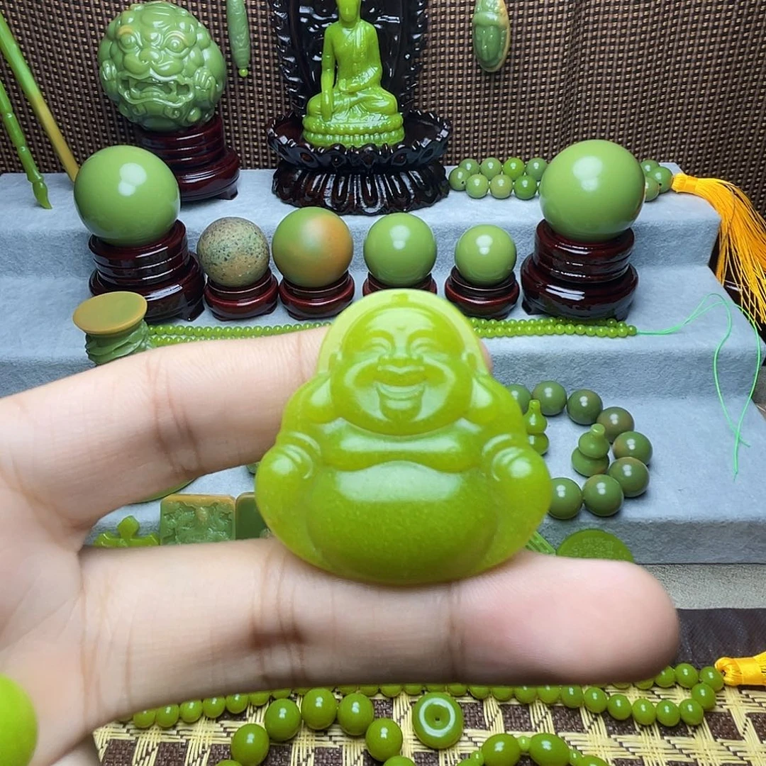 时***b石材弥勒佛吊坠1112222