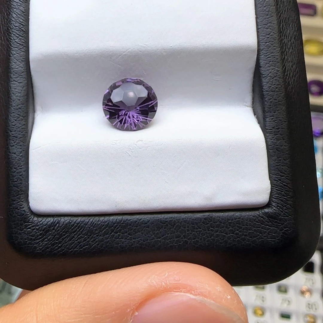 紫晶珠宝半成品未镶嵌天然 烟花切 圆8mm