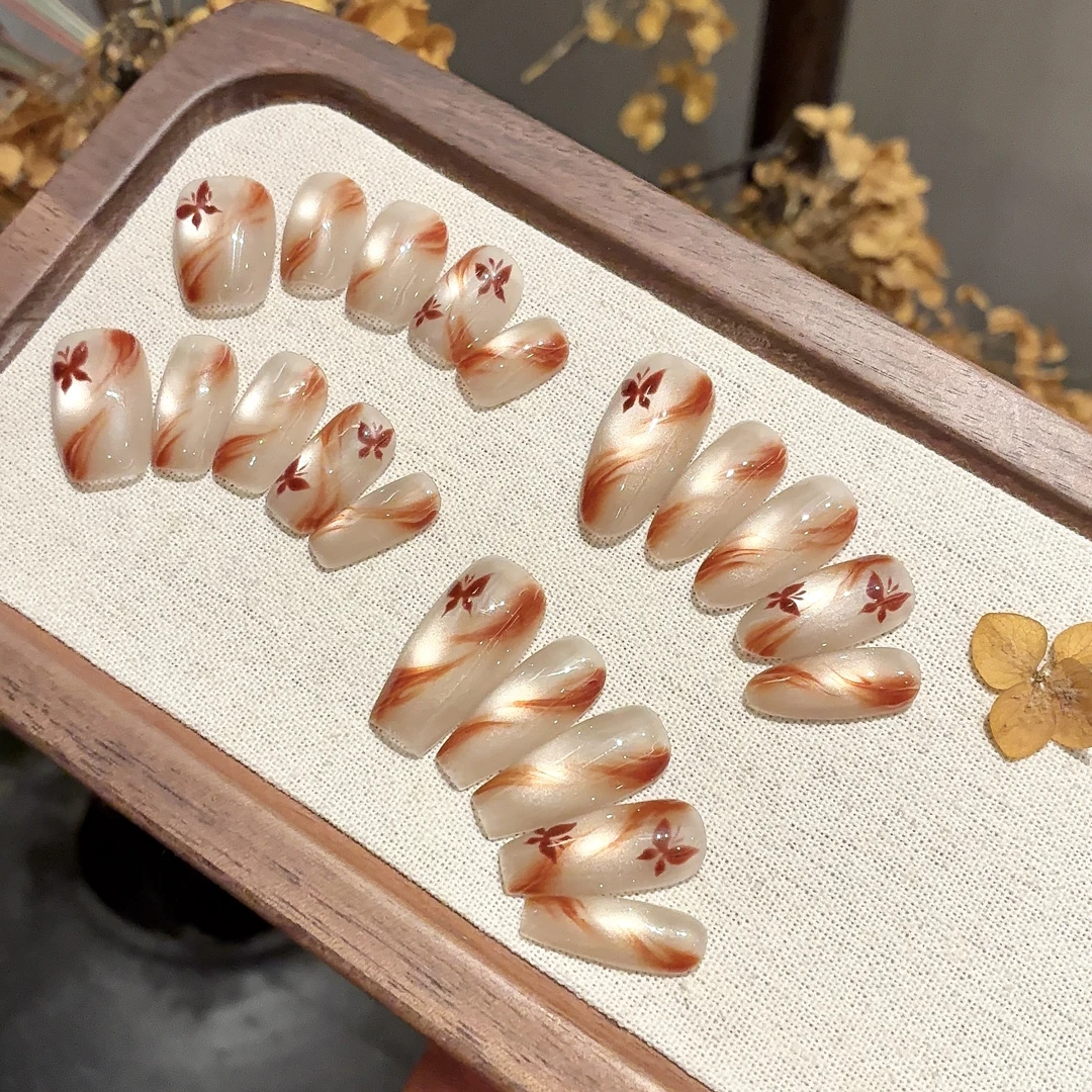 郭小双穿戴甲【暖玉生香】全华手绘水彩版10片盒装-S22378