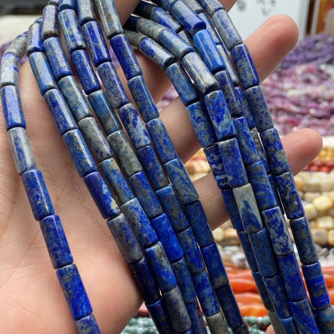 玛瑙/玉髓合金珠宝半成品一条装6*16mm青金管珠