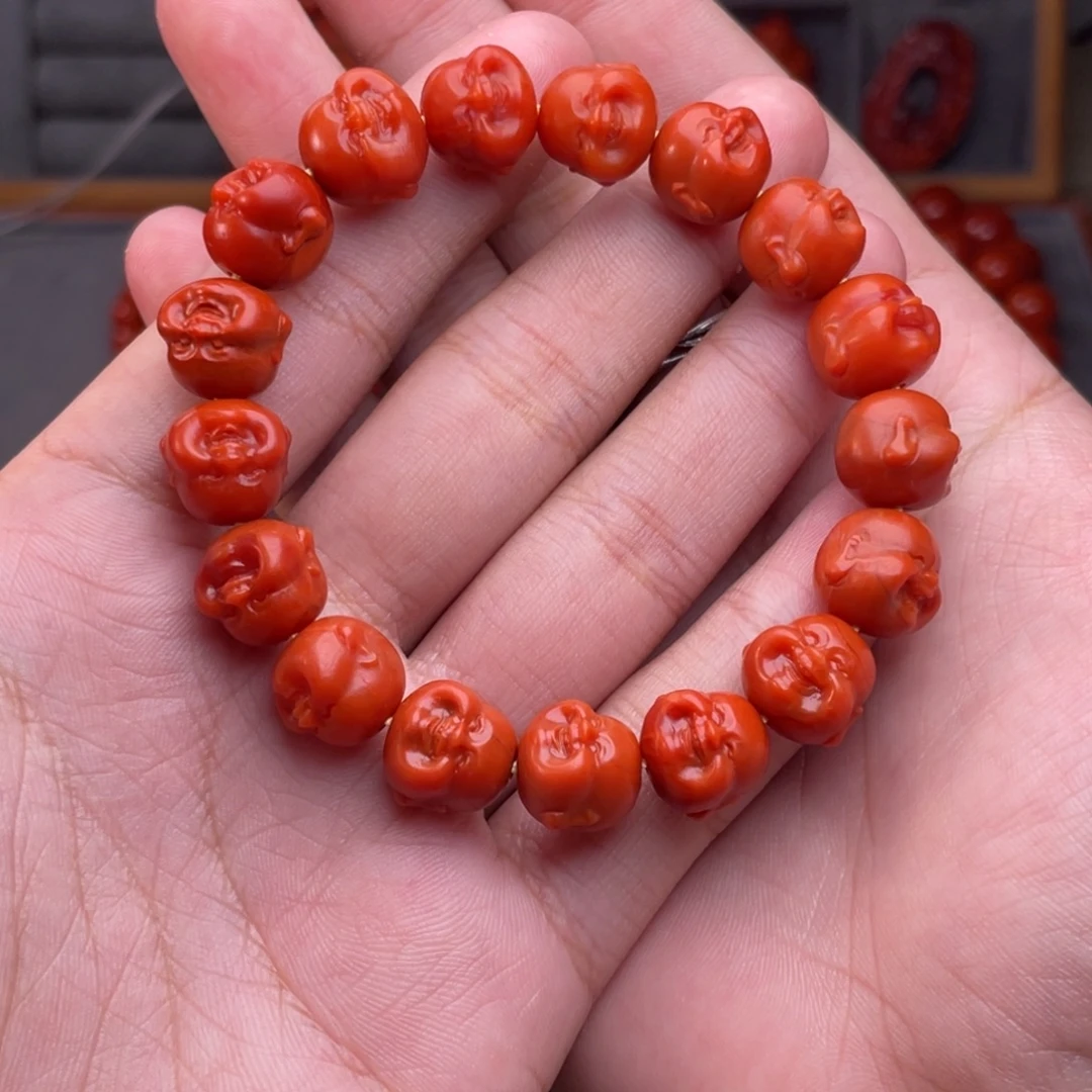 南红玛瑙未镶嵌配饰卡12mm