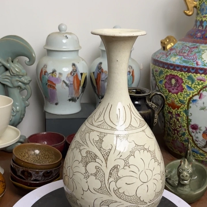 紫砂花瓶瓷器瓷器