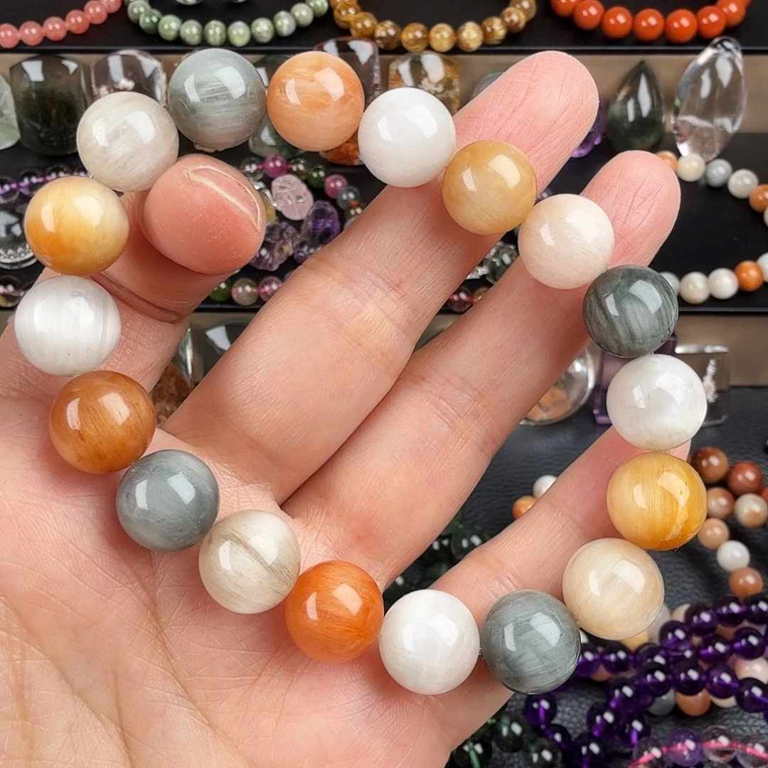 水晶手链未镶嵌天然猫眼满发彩发晶彩兔毛