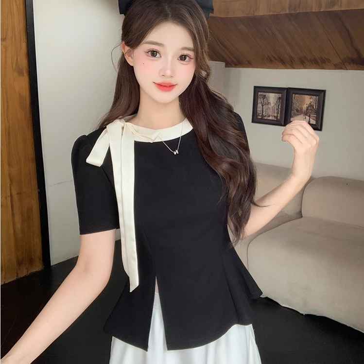 HH021专1享大码微MM夏季新款上衣设计感时尚T恤气质显瘦遮肉短袖