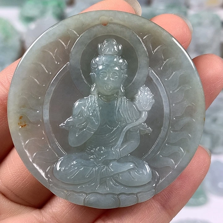 翡翠未镶嵌颈饰大势至菩萨福利