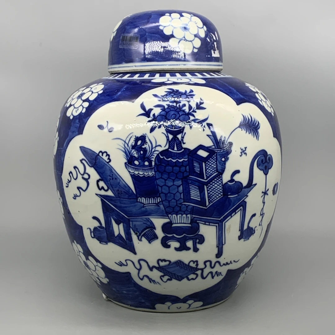 52512083*清光绪开窗冰梅盖罐/瓷器五/江苏省文物总店/Y