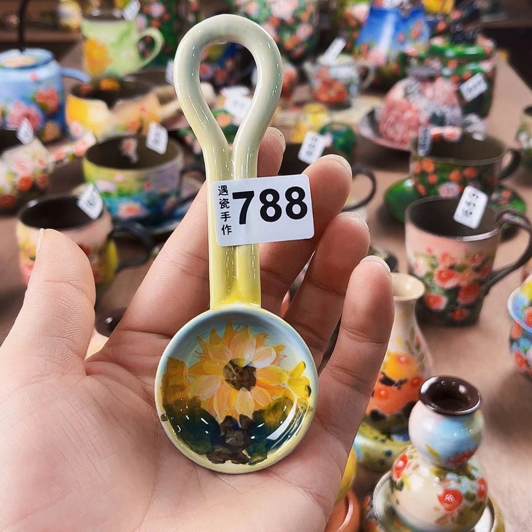 纯纯莫奈油画风茶盘纯纯莫奈油画风瓢羹
