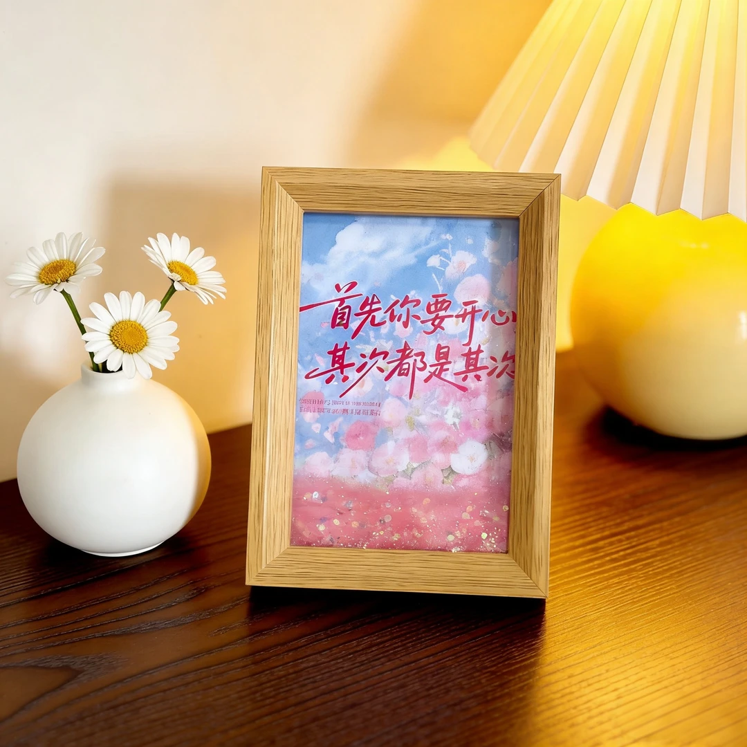 次日发货【首先你要开心其次都是其次】流沙6寸相框流沙画摆件