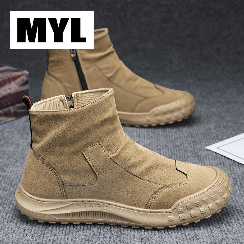 劳保鞋男鞋爆款2025新款冬季男款高筒运动防滑防水工作工装马丁靴