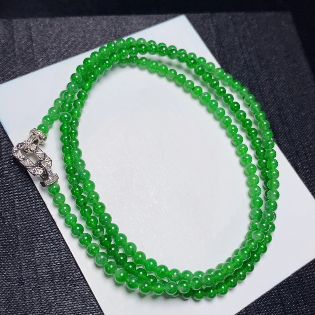 翡翠颈饰未镶嵌裸石小米珠