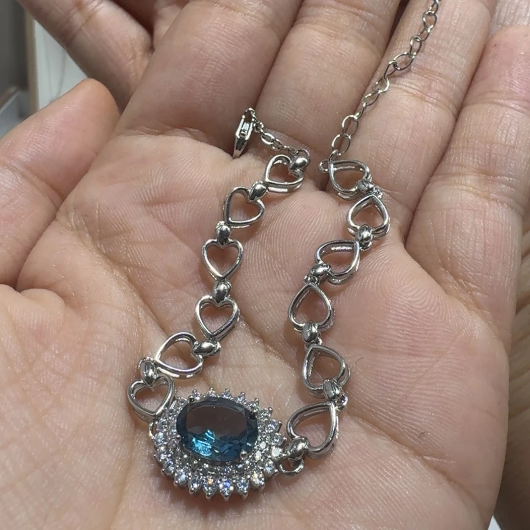 银S925镶嵌托帕石手链