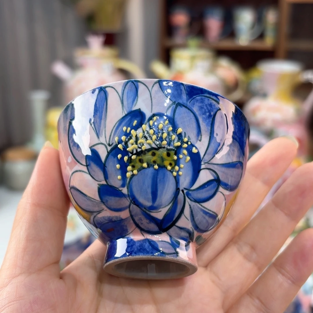 景德镇手绘高温釉下彩陶瓷茶具