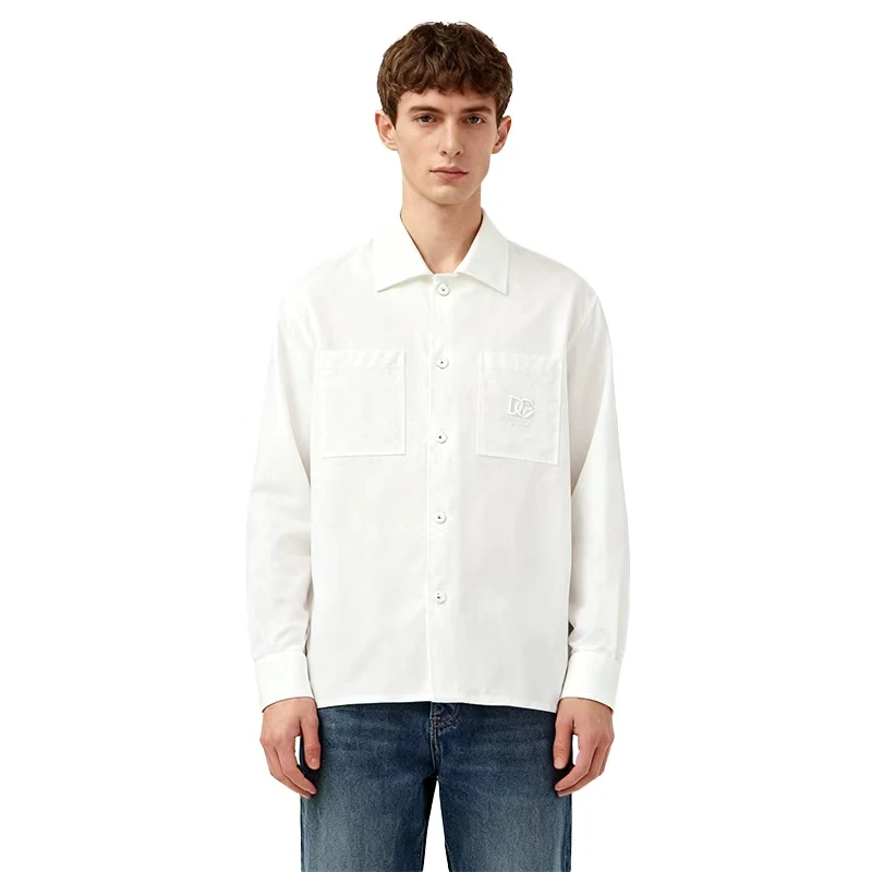 DUOJI&GEBANA/多基戈巴拿2025新品亚麻纯色休闲白衬衫-25DG085