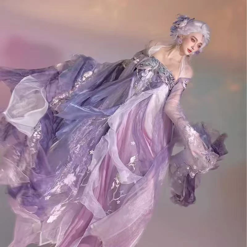 古风汉服【织粼寻影】女人鱼汉元素改良重工刺绣春夏仙气款齐胸