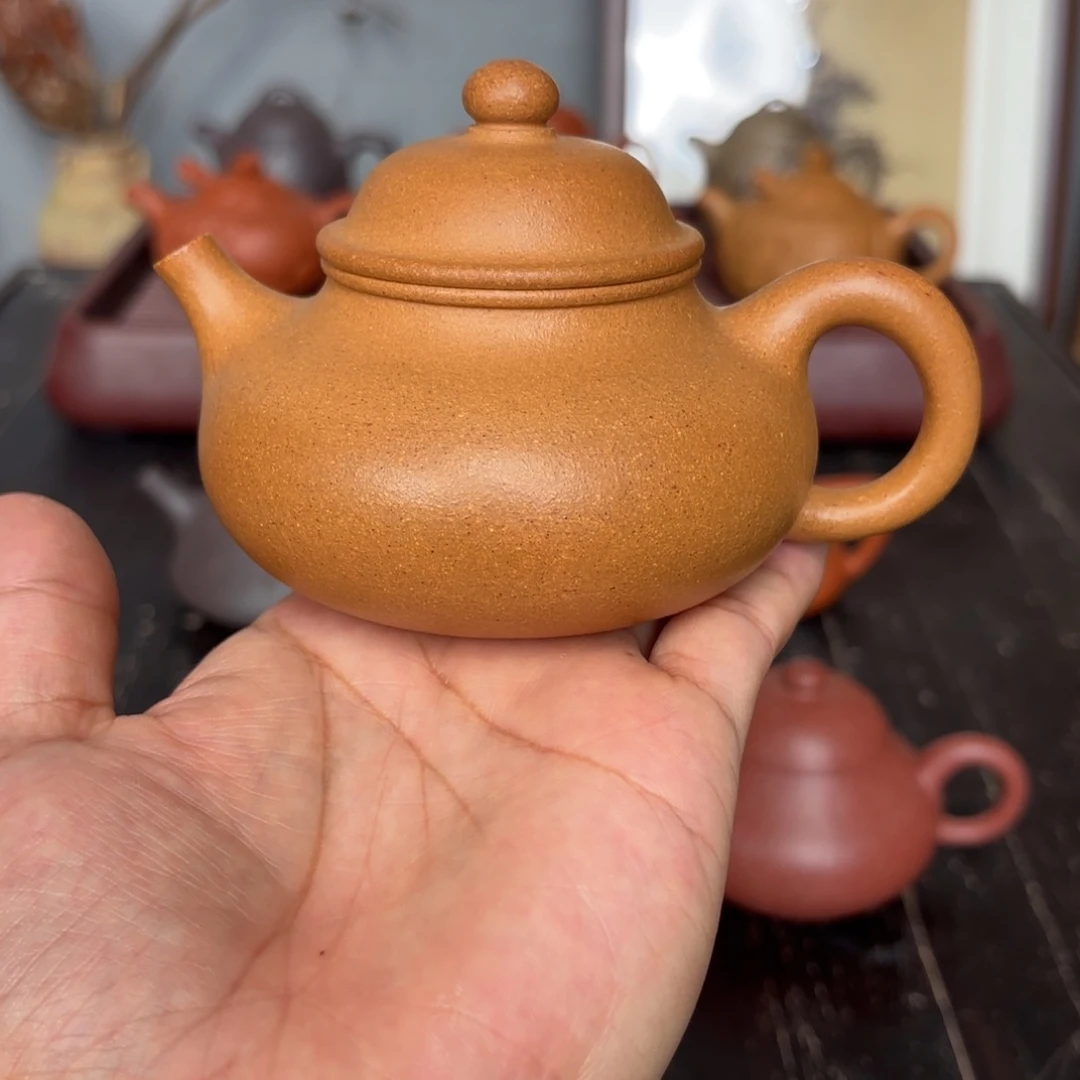 茶壶紫砂容天200毫升黄金段