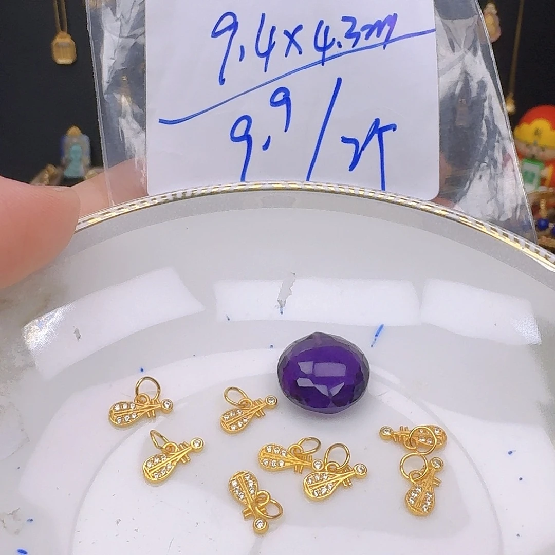 颈饰银S925镶嵌紫晶紫水晶925镶嵌31