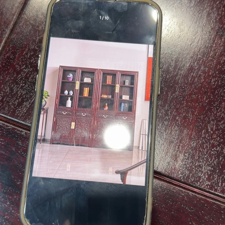《***》西番莲玻璃书柜一对