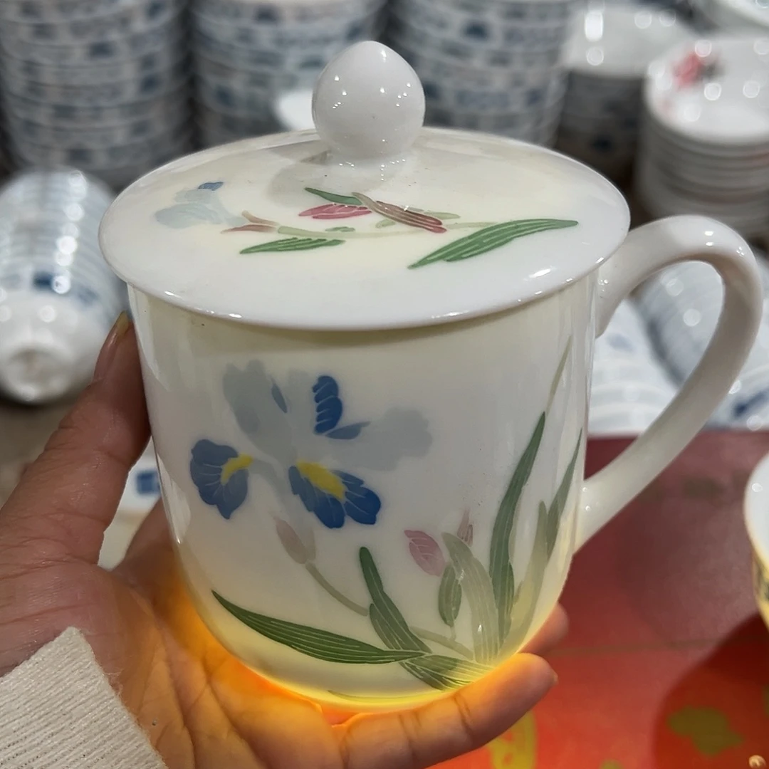 醴陵瓷直播供货基地手绘450毫升