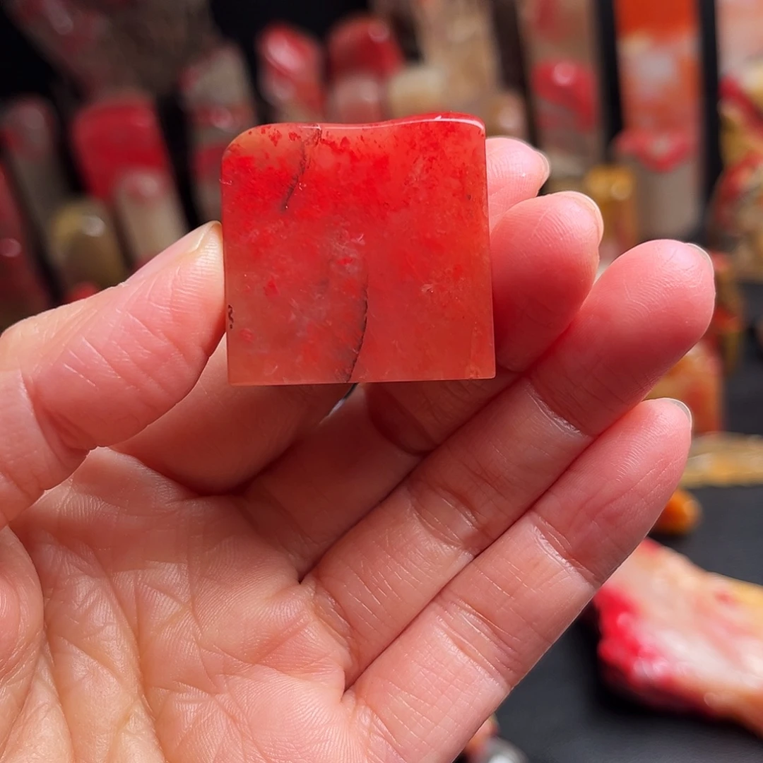 印石巴林石鸡血石扁章