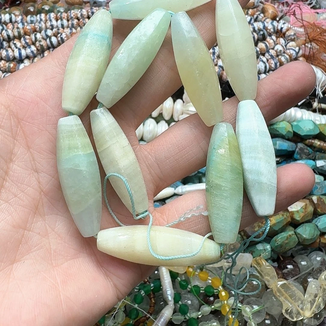 玛瑙/玉髓合金珠宝半成品一条12x40m玉化亚马逊