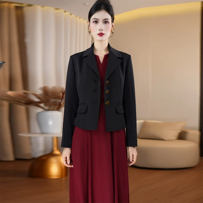 小西装外套短外套女装春秋新款时尚显瘦黑色外搭高级感时尚气质女