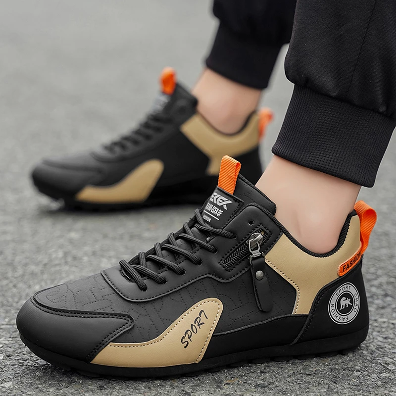 男鞋2025舒适时尚百搭驾车一脚蹬防滑跑步鞋高帮阿甘鞋休闲运动鞋