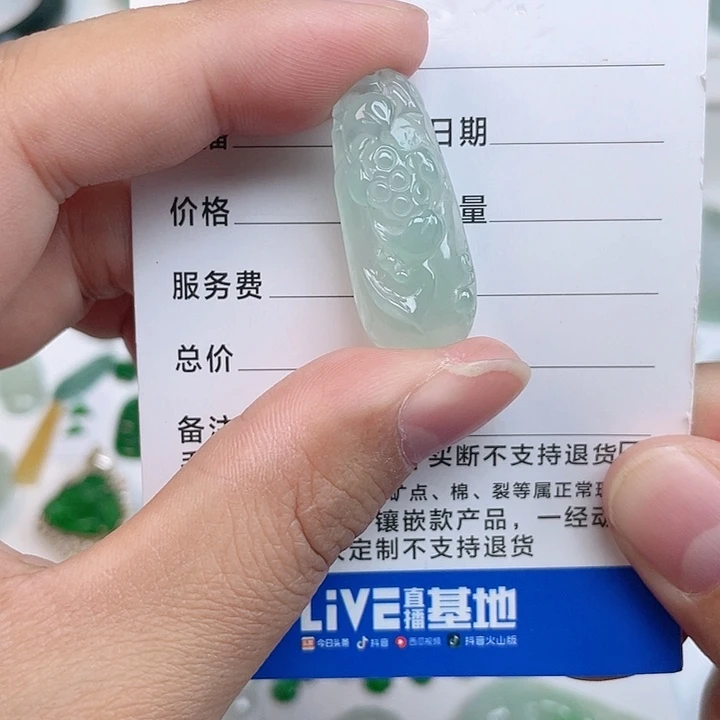 颈饰未镶嵌翡翠荷花鱼