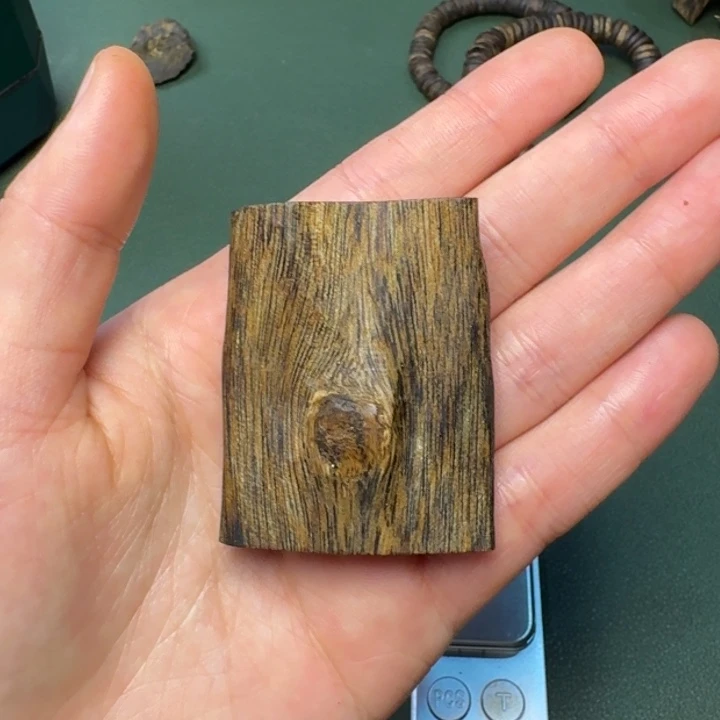 沉香手把件闭****度海南乌身圆叶树心油老料12克