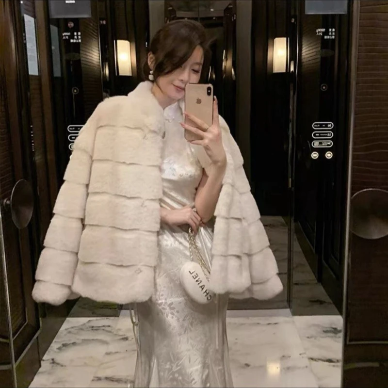 2024新款秋冬季毛毛绒外套加棉加厚中长款大衣女宽松棉衣棉服