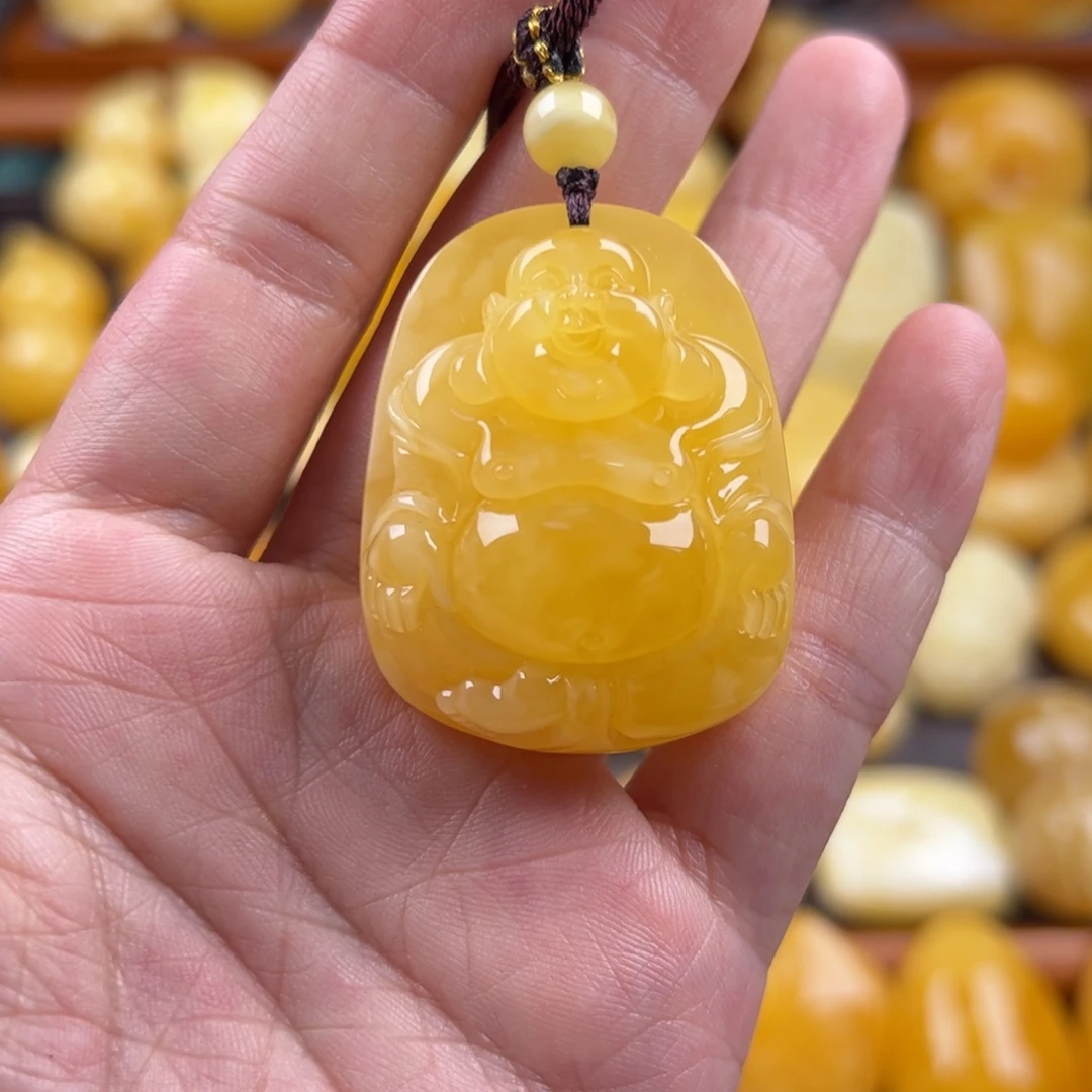 琥珀未镶嵌颈饰纯天然琥珀蜜蜡无优化