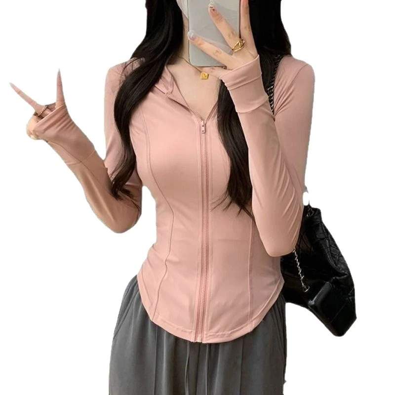 新款夏季透气长款连帽修身显瘦冰丝防晒衣女款