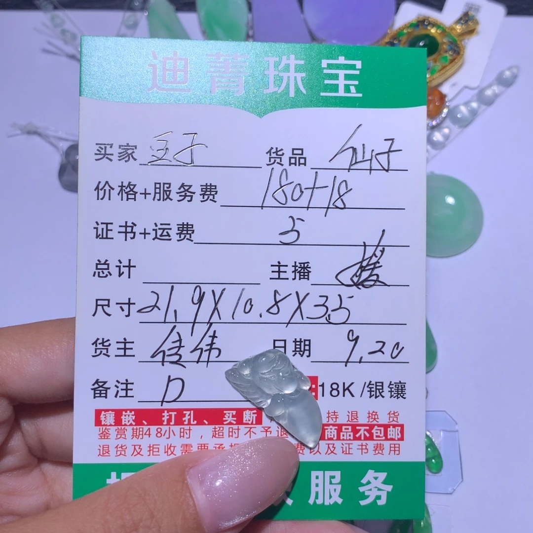 豆***儿颈饰未镶嵌翡翠仙子