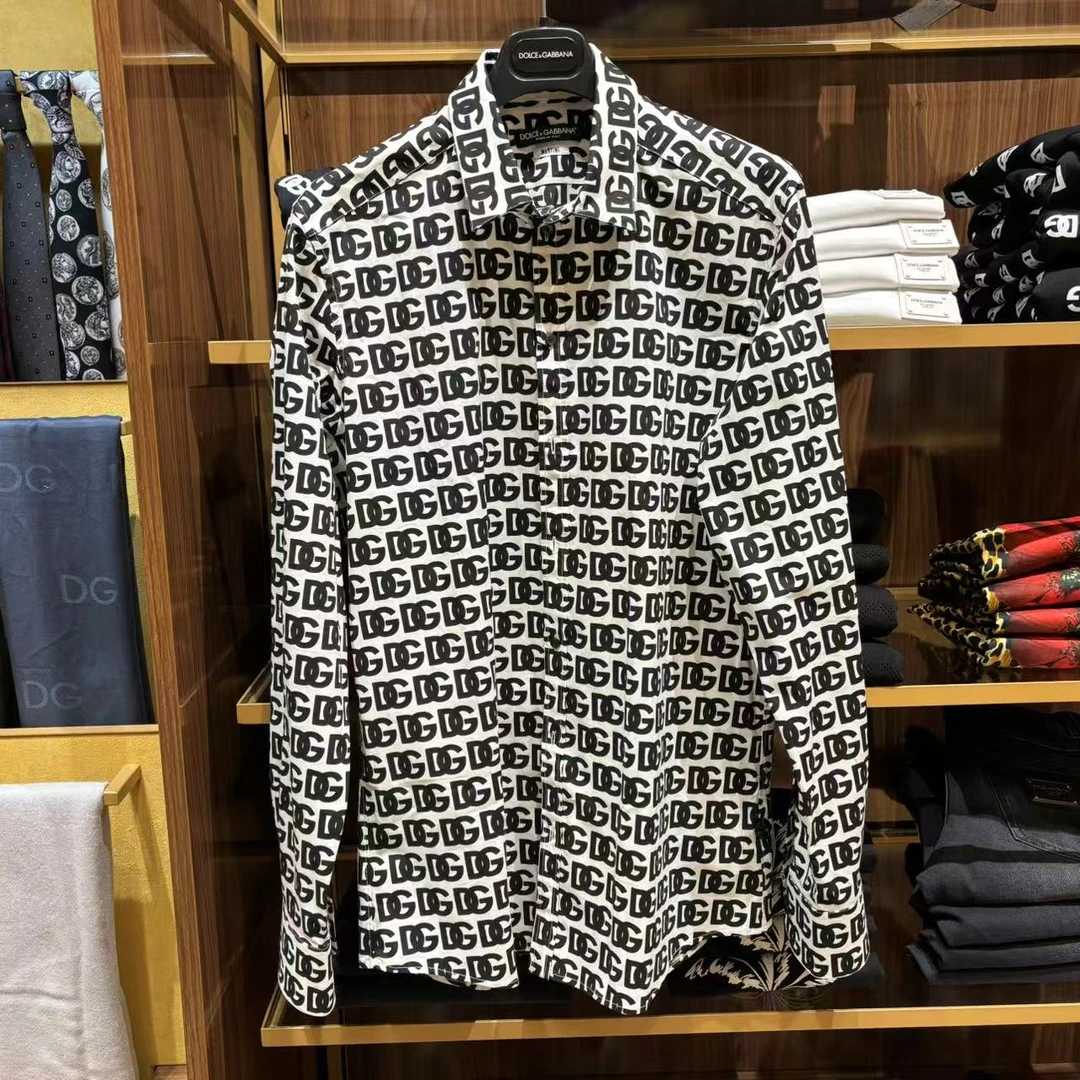 【CC在欧洲】D....G折扣款1号  折上折 修身满logo印花衬衫