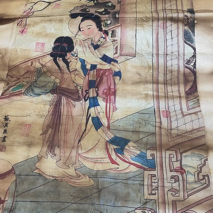 摆件，水渍，轴坏，破损，都是正常的印刷