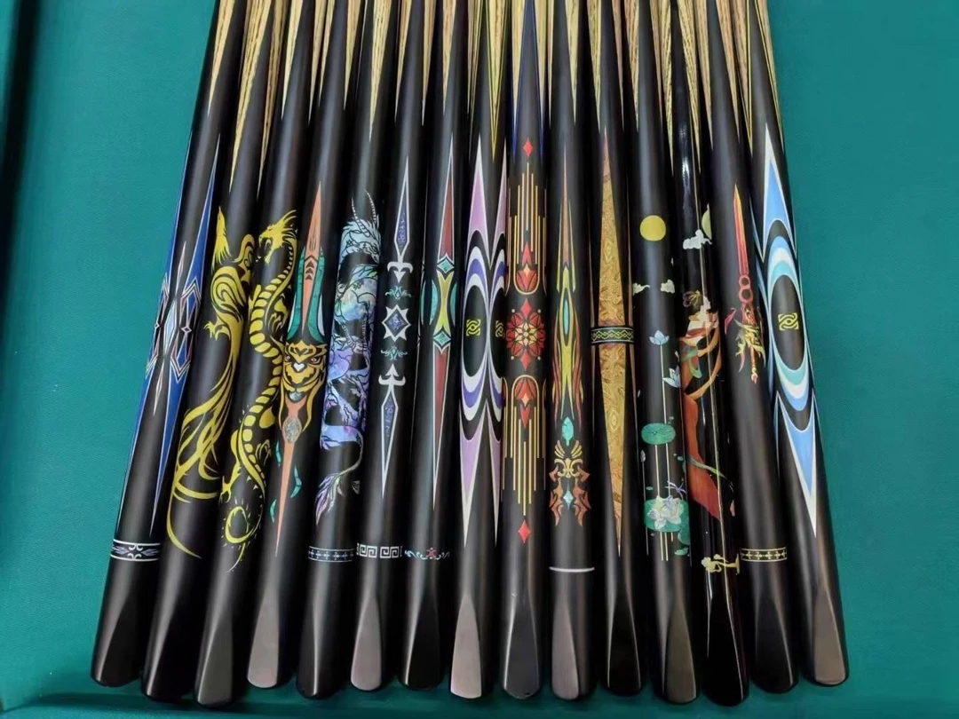 英迪安台球器材大店掌御球杆图案通体小头杆台球杆台球球杆手工