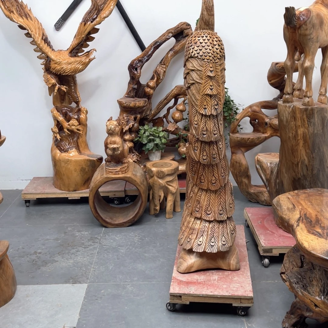 根雕小兔子一个整体没有拼接