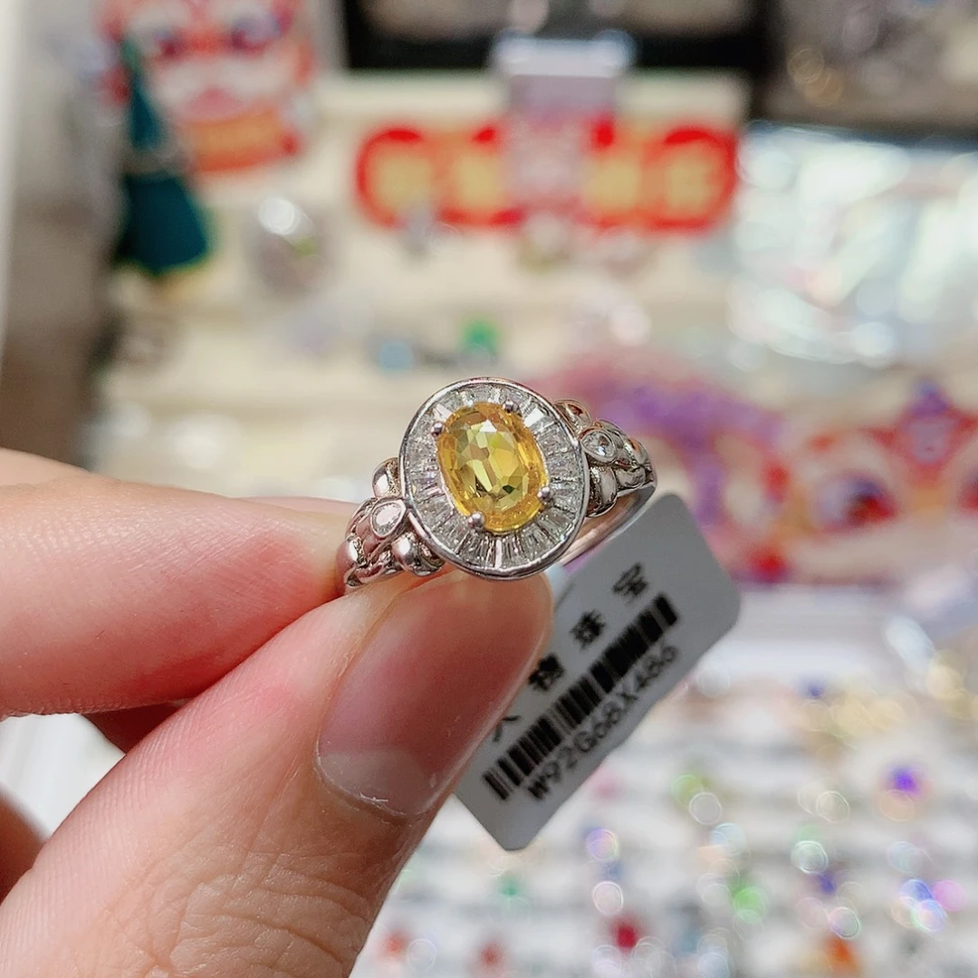蓝宝石戒指银S925镶嵌