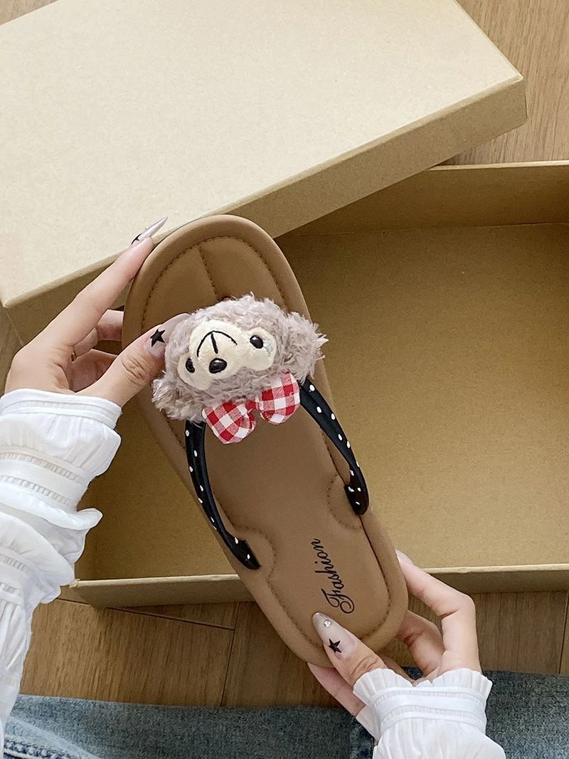 可爱卡通拖鞋女夏季百搭防滑防臭时尚软底外穿人字拖休闲耐磨