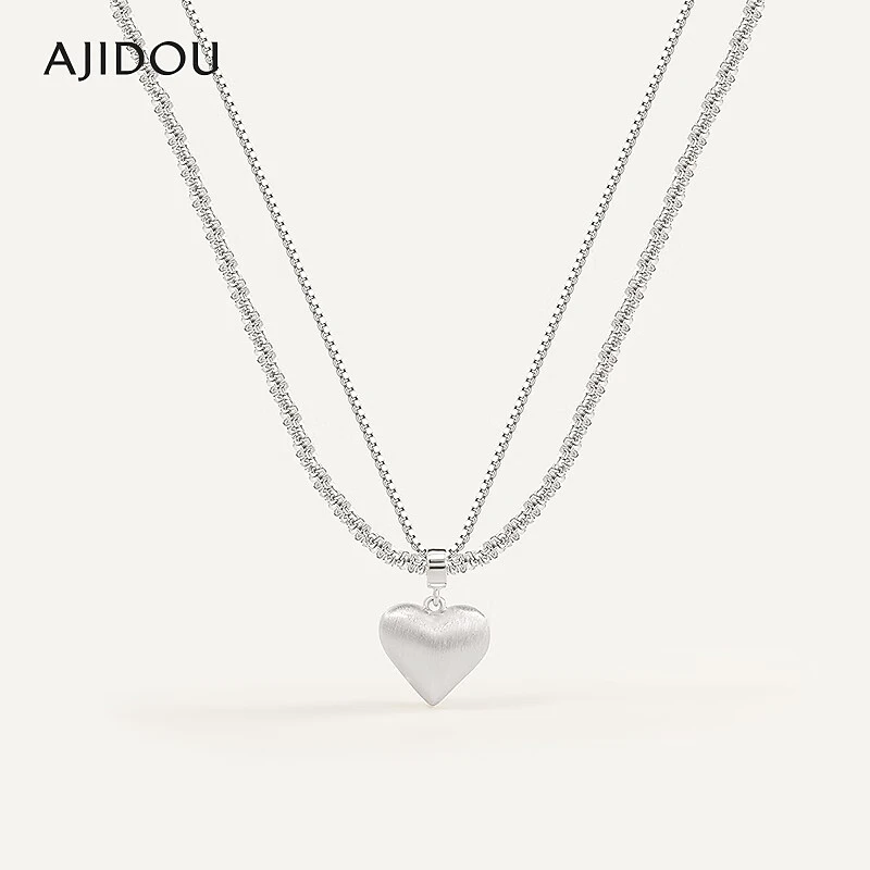 合金项链 AJIDOU阿吉豆时尚叠戴爱心项链