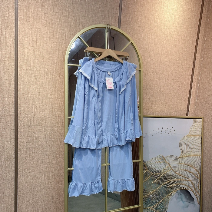 ER85孕妇蓝色月子服套装M90-120L130XXL150