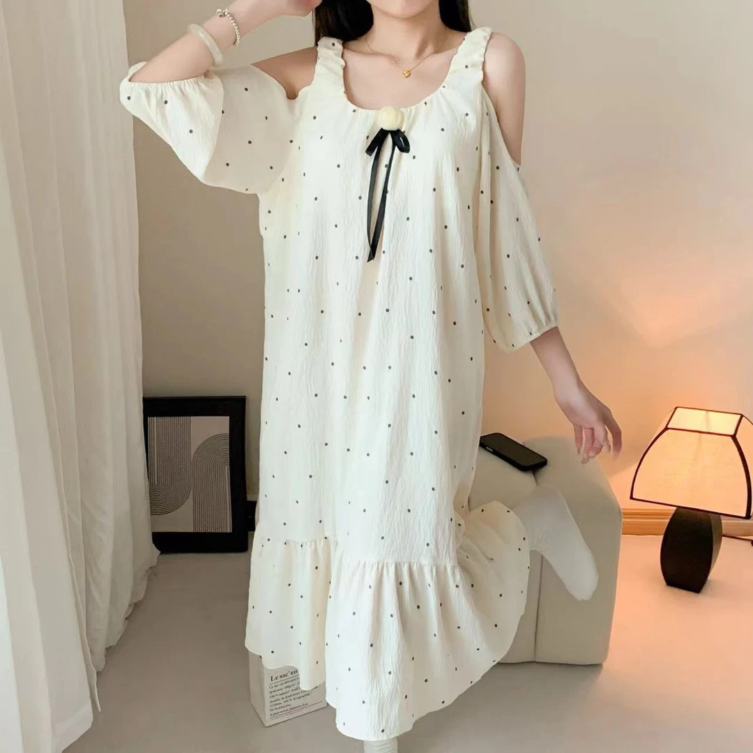 S女士夏季舒适透气带胸垫睡裙88018