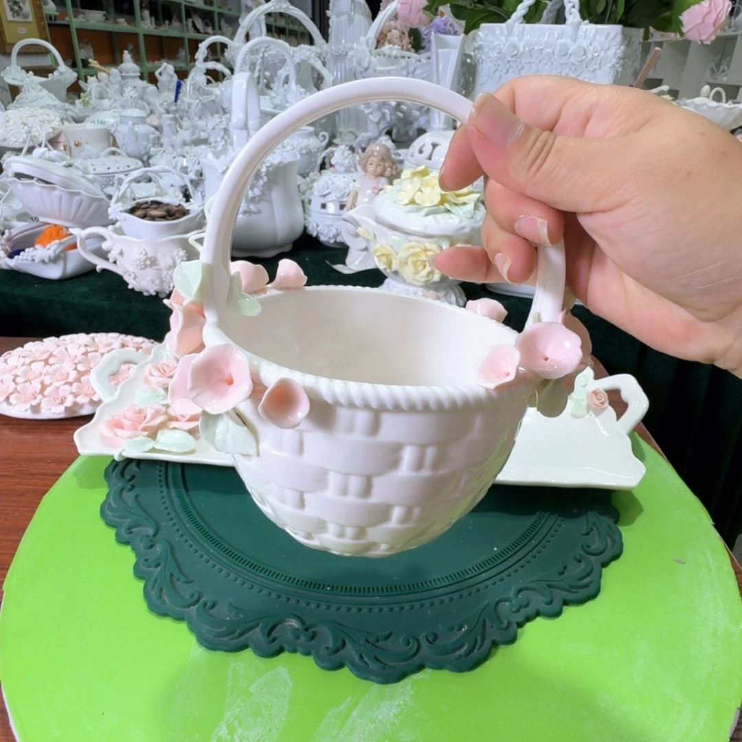 瓷片星*牵牛花提篮餐盘