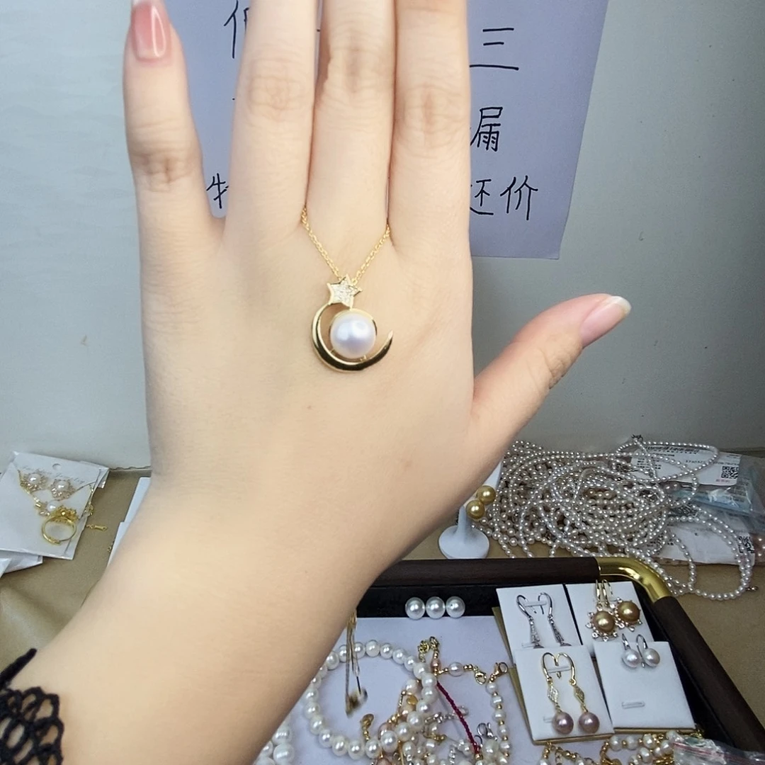 颈饰合金淡水珍珠