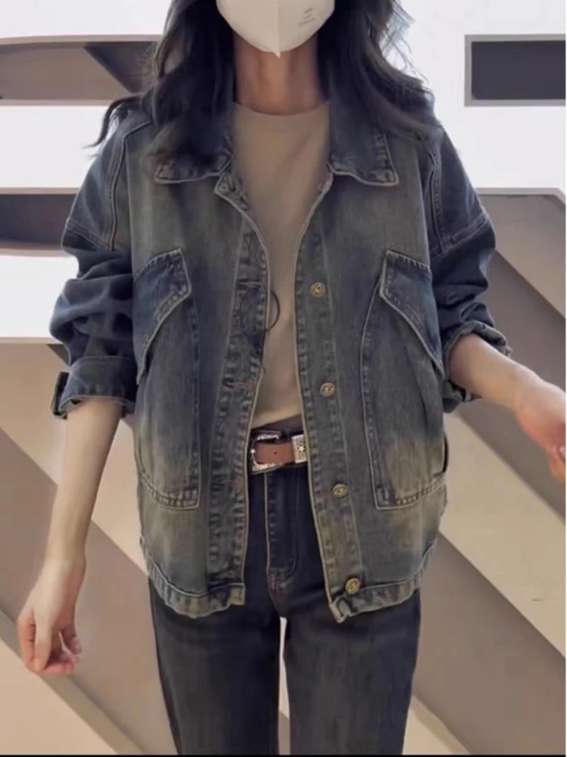 201/300女短外套显复古牛仔外套显瘦短款水洗百搭