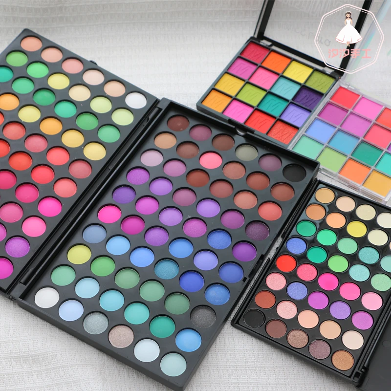 汐汐手工眼影色盘手工花涂色色粉DIY扭扭棒混色彩妆眼影盘