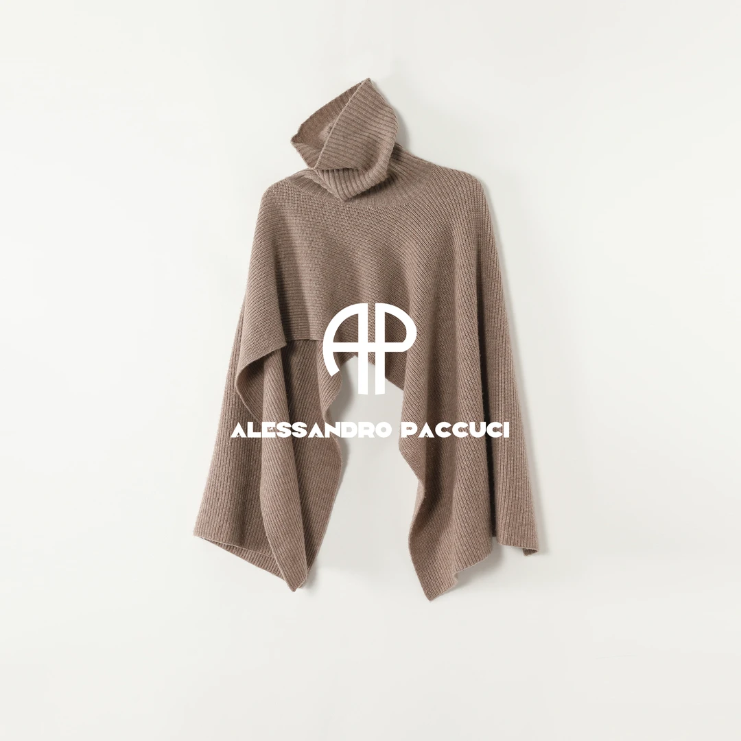 AP洛哥43040SP【绒宠】羊毛+羊绒多种穿法休闲时尚高领披肩2024秋冬