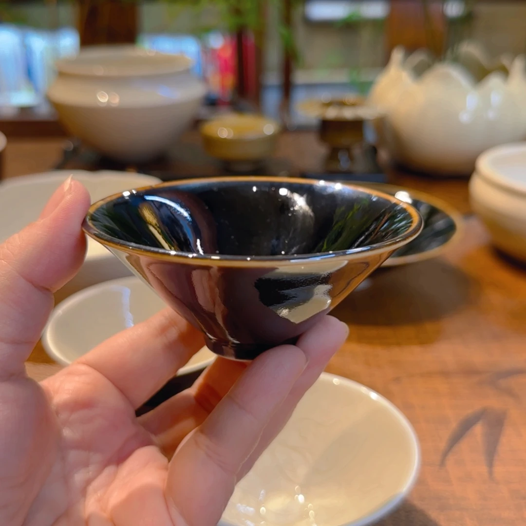 黑定斗笠盏 80cc 66666