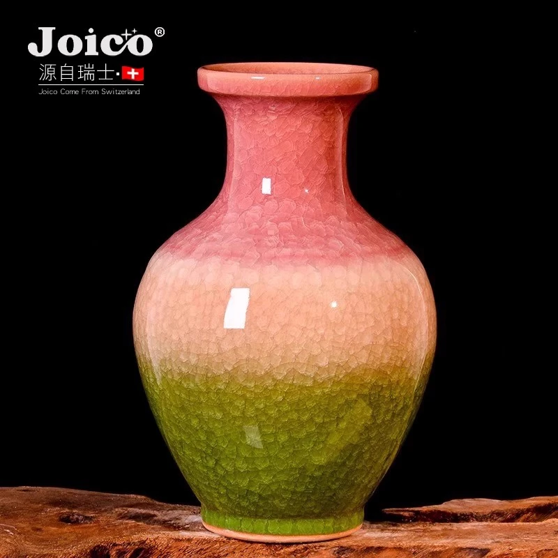 JOICO景德镇轻奢花瓶摆件陶瓷器冰片裂纹家居入户玄关装饰品