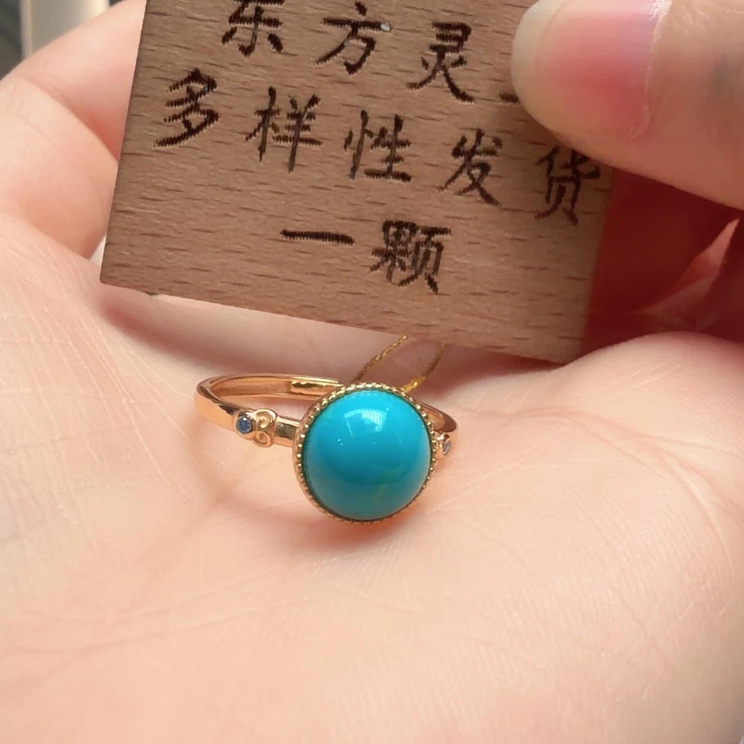 绿松石银S925镶嵌戒指