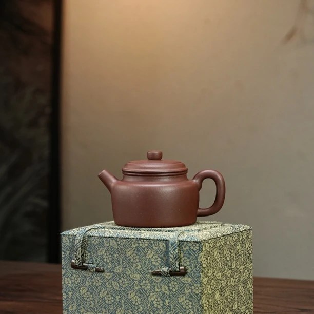 手印紫砂牛盖德钟壶原矿老紫泥280cc功夫紫砂壶茶器茶具泡茶壶